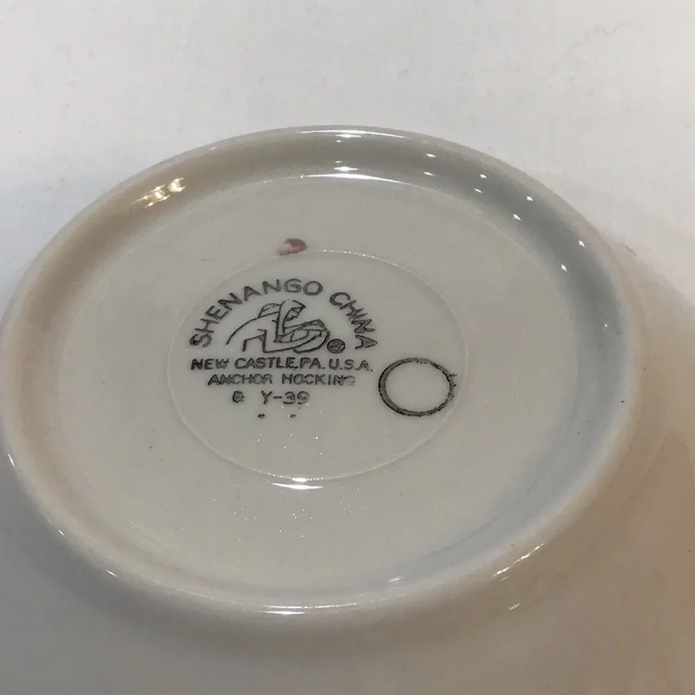 Monkey bowl trimmed in gold, Made in the Shenango Valley, Pennsylvania USA